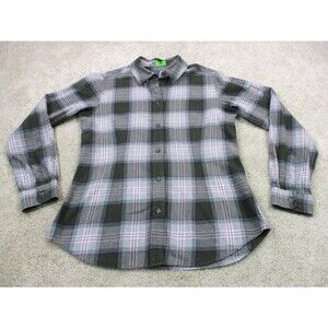 Pendleton Shirt Womens Small Gray Purple Flannel Cotton Plaid Casual Button Up